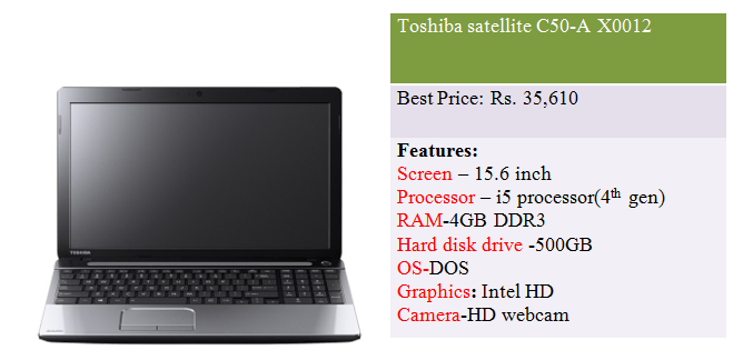 Toshiba satellite C50-A X0012 full specifications