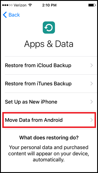 move to android, move to ios