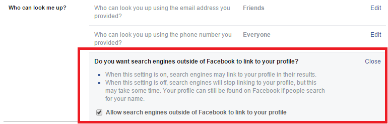 Remove your Facebook Profile from Search Engines