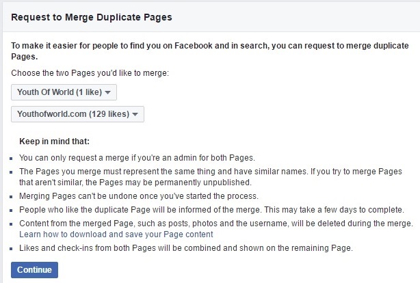 Select the page you want to merge