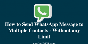 Send WhatsApp Message to Multiple Contacts