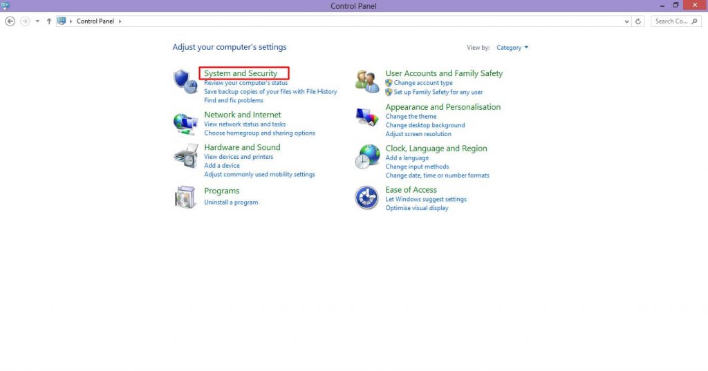 klicka på alternativet System och säkerhet - Hur man ökar RAM på Laptop-PC Windows 10, 8.1, 8, 7 XP gratis – 2 metoder