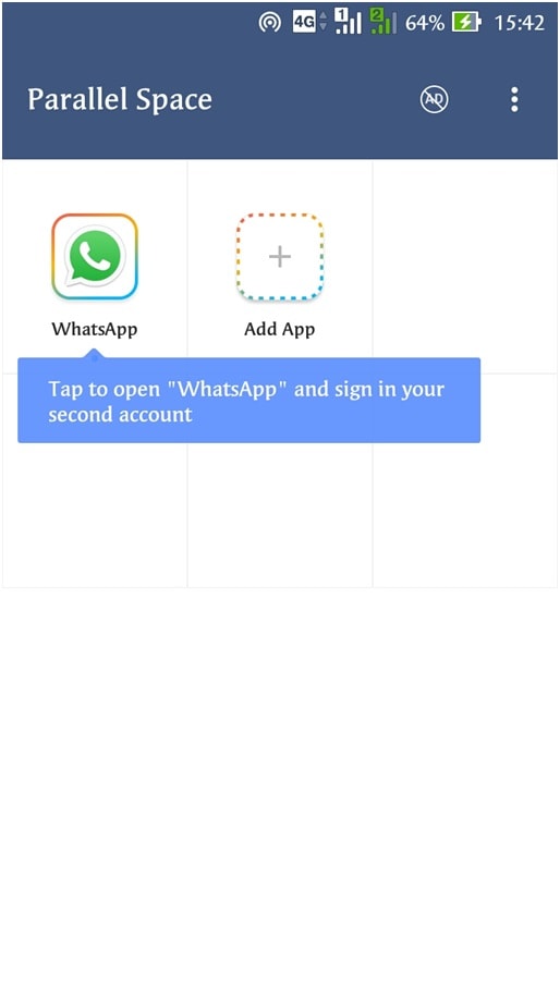 redirected to a parallel space where WhatsApp is running in a virtual space on your device - How to Use 2 WhatsApp in Dual SIM Phone - Updated 2018