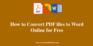 Convert PDF files to Word Online for Free