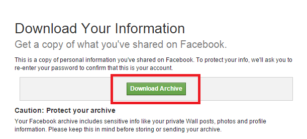 download archive of your facebook data to Recover Deleted Facebook Messages