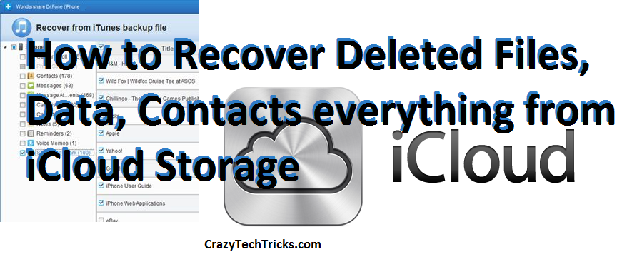 How to Recover Deleted Files, Data, Contacts everything from iCloud Storage