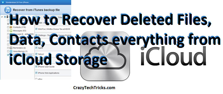 How to Recover Deleted Files, Data, Contacts everything from iCloud