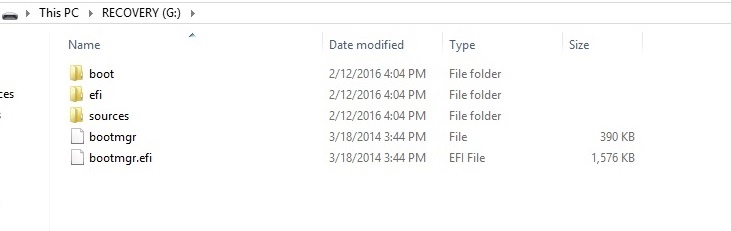 You will find these files on your USB flash drive -Create Recovery Drive in Windows 8, 8.1 and 10 using USB