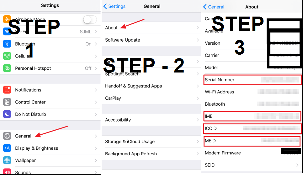 How to Check IMEI number of iPhone and Find Serial Number, ICCID, MEID of your iOS Device - Easy Method