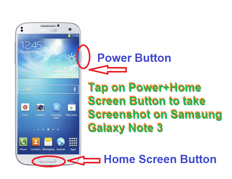 Tap on Power+Home Screen Button to take Screenshot on Samsung Galaxy Note 3