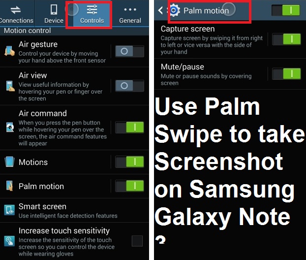 Use Palm Swipe to take Screenshot on Samsung Galaxy Note 3