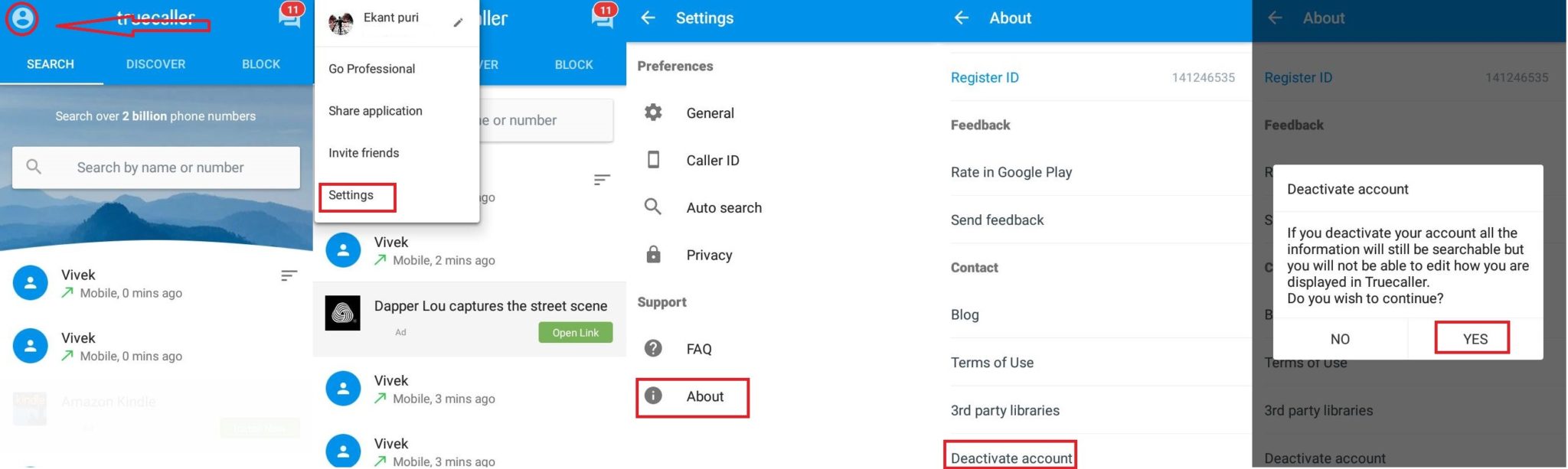 How to Deactivate your Truecaller account to Remove your Number From Truecaller