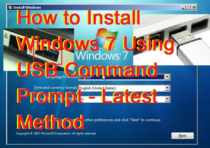 installing windows 7 from usb