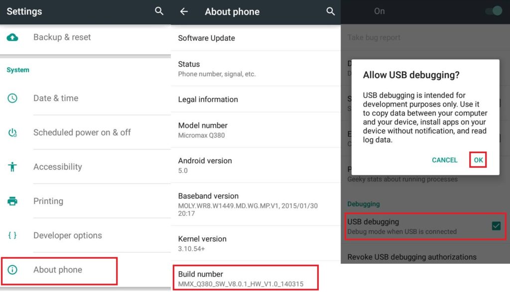 How to Enable USB debugging Android