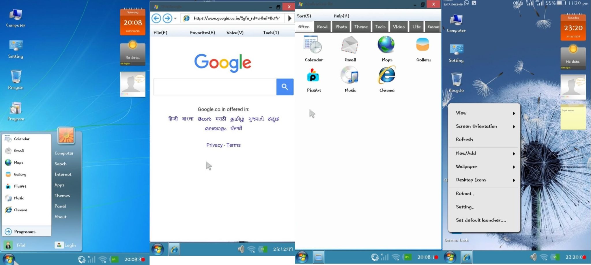 Windows 7 launcher for Android apk Free Download