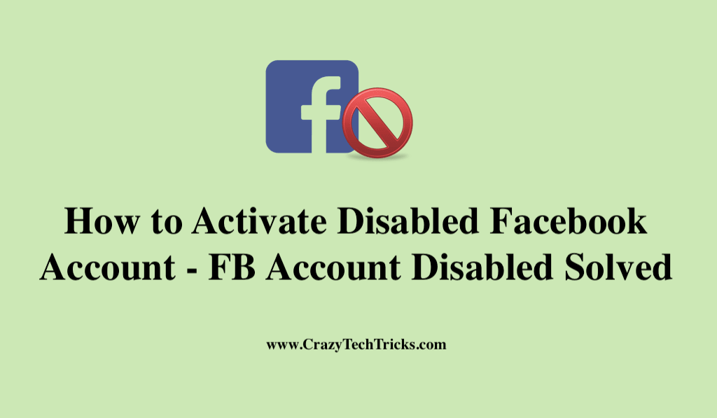 How to Activate Disabled Facebook Account - FB Account Disabled Solved