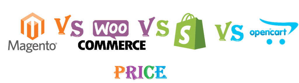 Magento vs WooCommerce vs Shopify vs Opencart Price