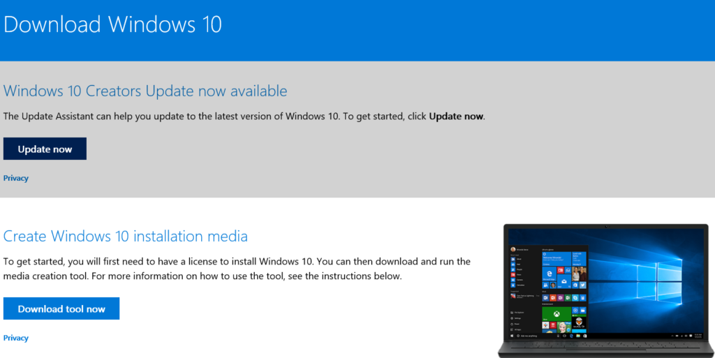 force download windows 10 update