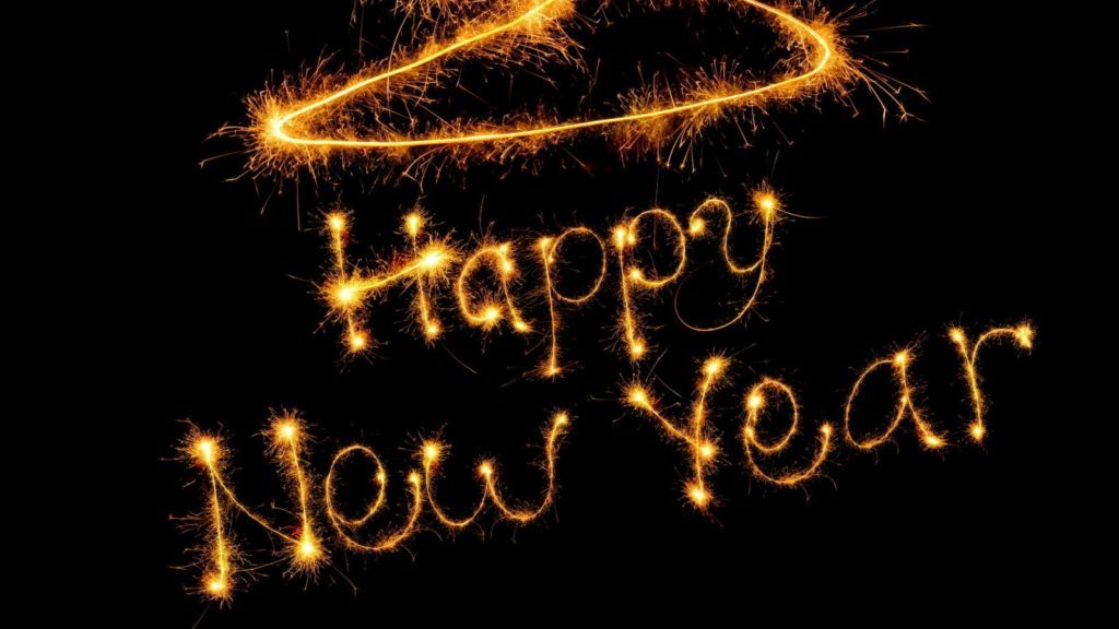 Happy New Year 2018 Golden Firework
