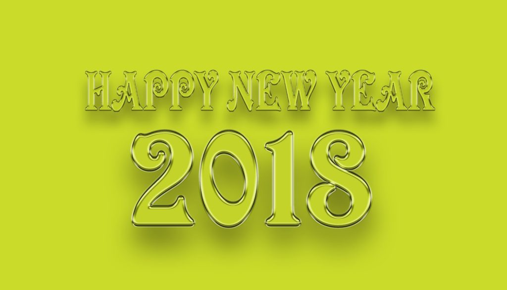 Happy New Year 2018 Yellow Awesome Artwork