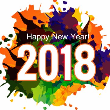 happy new year 2018 in holi colors