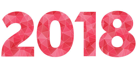 happy new year 2018 in pink crystal letters