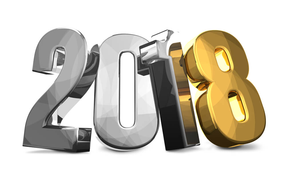 happy new year 2018 written in Big letters