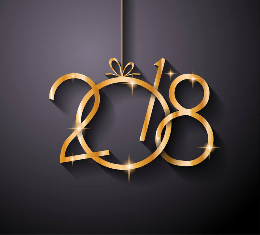 happy new year 2018 written in style
