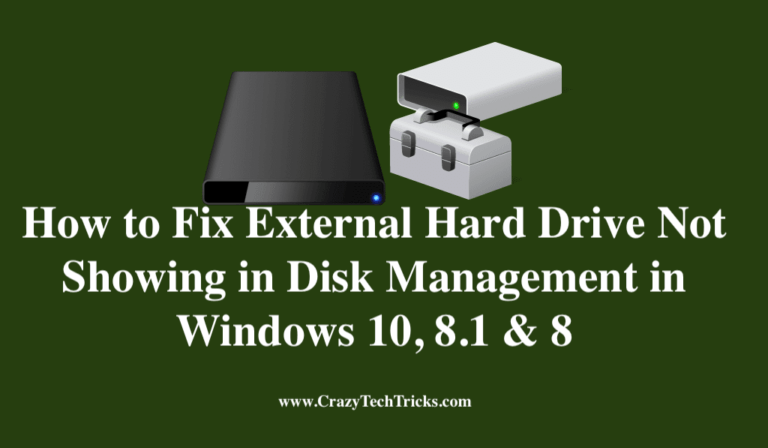 How To Fix External Hard Drive Not Showing In Disk Management In
