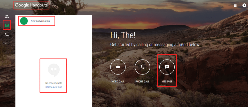 Send a text message from your computer Using Google Hangouts