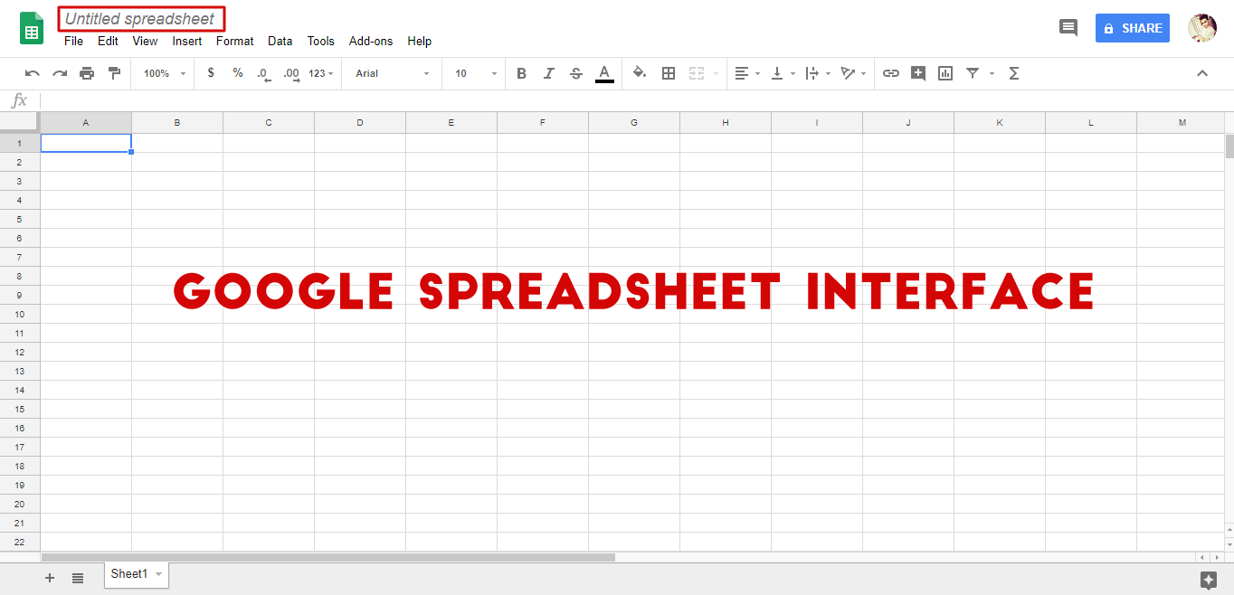 blank spreadsheet page will be opened