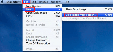 click New. Again, click Disk Image from Folder - How to Password Protect Folder on Mac