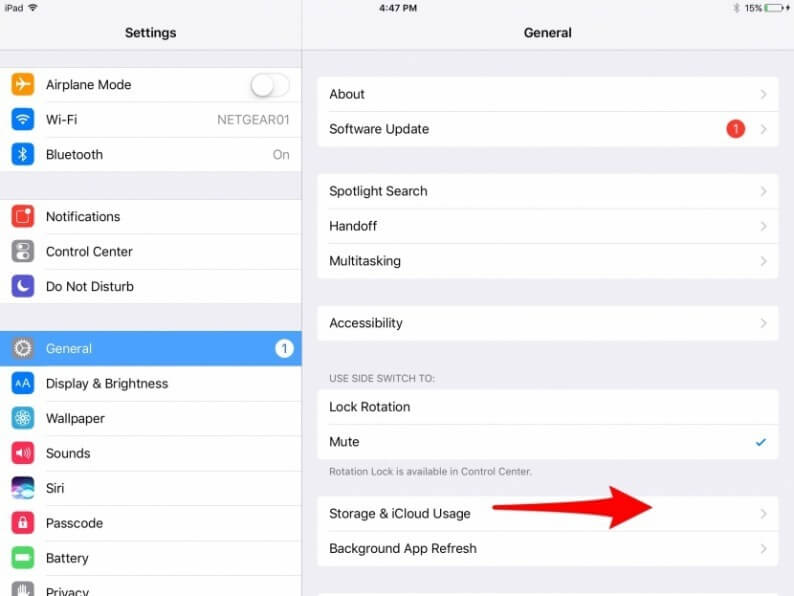 under the settings, click on the General option - Delete an App from iPad by using Settings - How to Delete Apps on iPad that Cannot be Delete