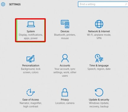 On the settings page, click on System - How to Uninstall Programs in Windows 10