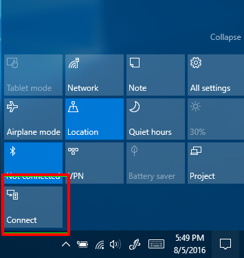 click on Connect. - How to Get Wireless Display Windows 10