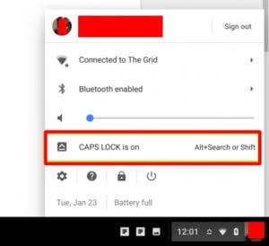 it merely clicks Shift key again - How to Enable Caps Lock on a Chromebook