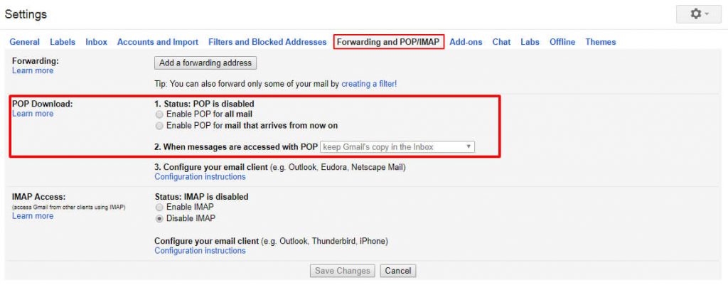 How to Use Gmail With Outlook 2007, 2010 – Top 3 Best Methods - Method 2 – By Gmail POP3 Settings - click on Save changes