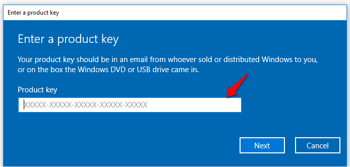 Enter the Product Key - Using Command Prompt - How to Fix Your Windows License will Expire Soon