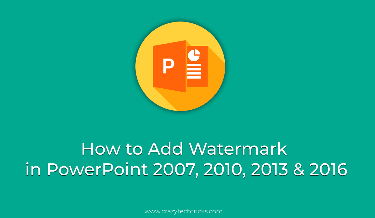 How To Add Watermark In Ppt 2007