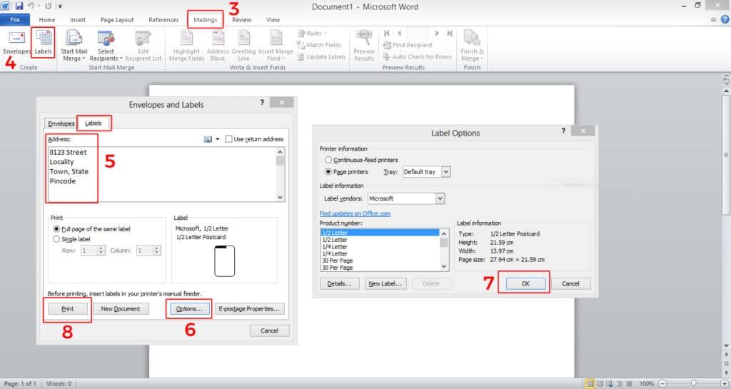 How to Create and Print Labels in Word - step by step