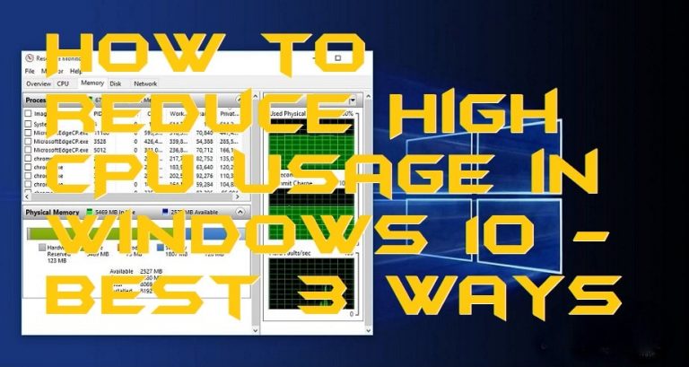 reduce high cpu usage windows 10