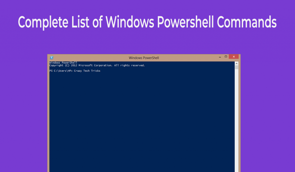 list of Windows Powershell Commands 