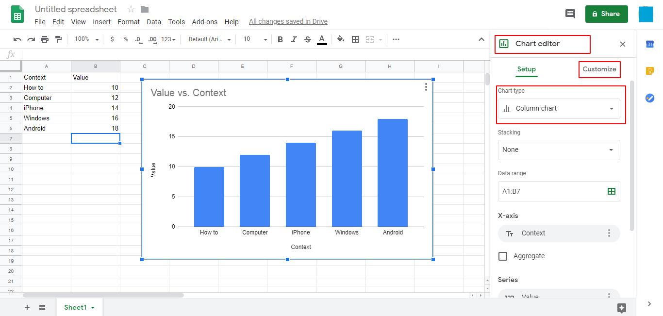 Create Chart In Google Sheets