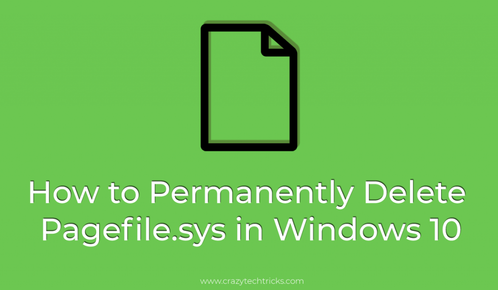 Delete Pagefile.sys in Windows 10