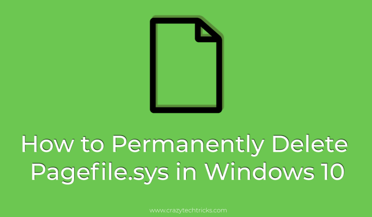 What is Pagefile.sys? How to Permanently Delete Pagefile.sys in Windows