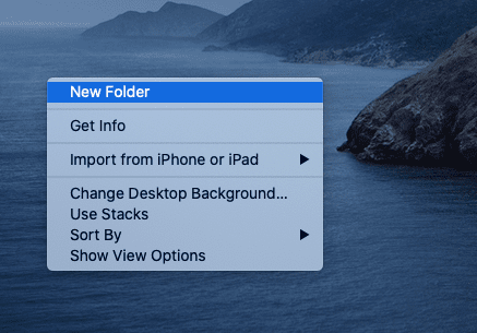 Select a new folder on Mac
