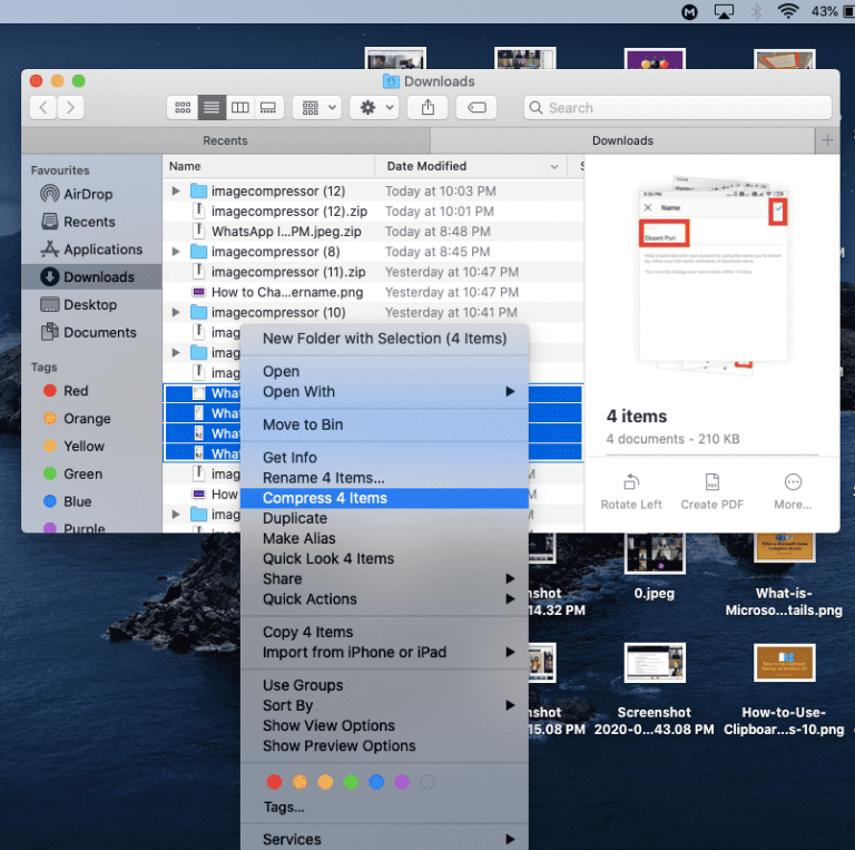how to zip a folder on mac