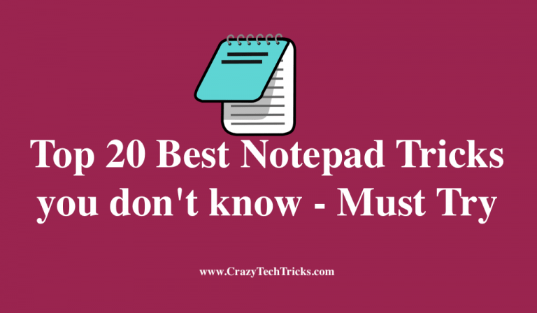 Top 20 Best Notepad Tricks You Don't Know - Must Try On PC/Laptop ...