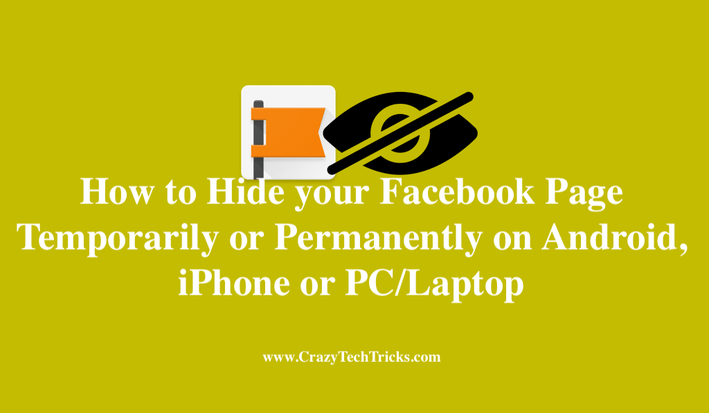 how to hide facebook page temporarily