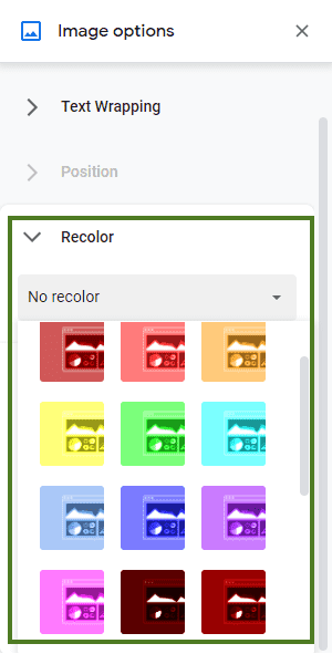 enable you to recolour your image